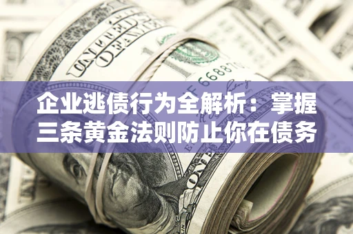 北京企业逃债行为全解析：掌握三条黄金法则防止你在债务乱局中“踩雷”